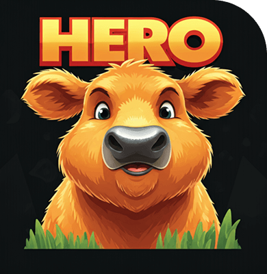 Hero product — cartoon cow