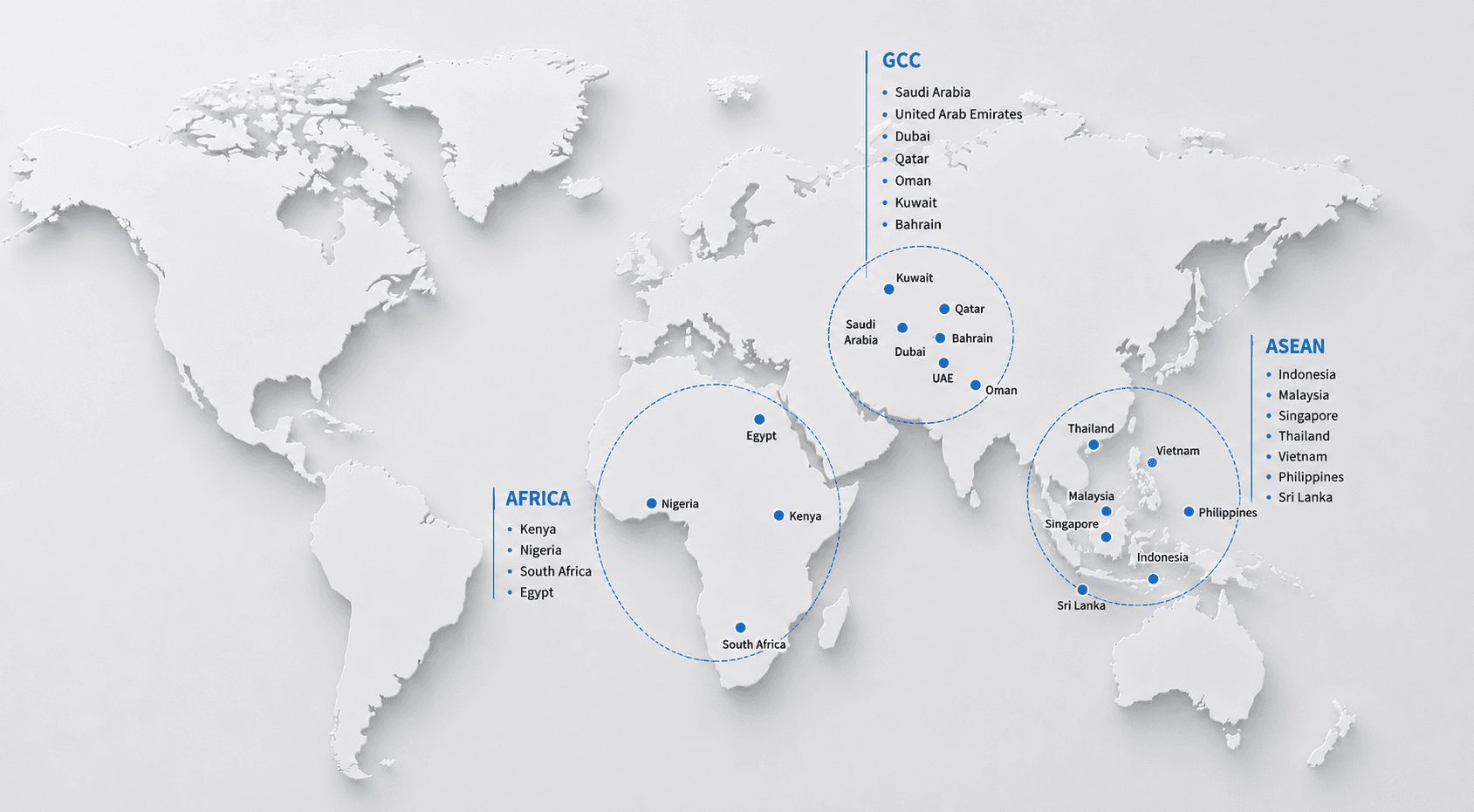 World map showing Maxwell Animal HealthCare active regions